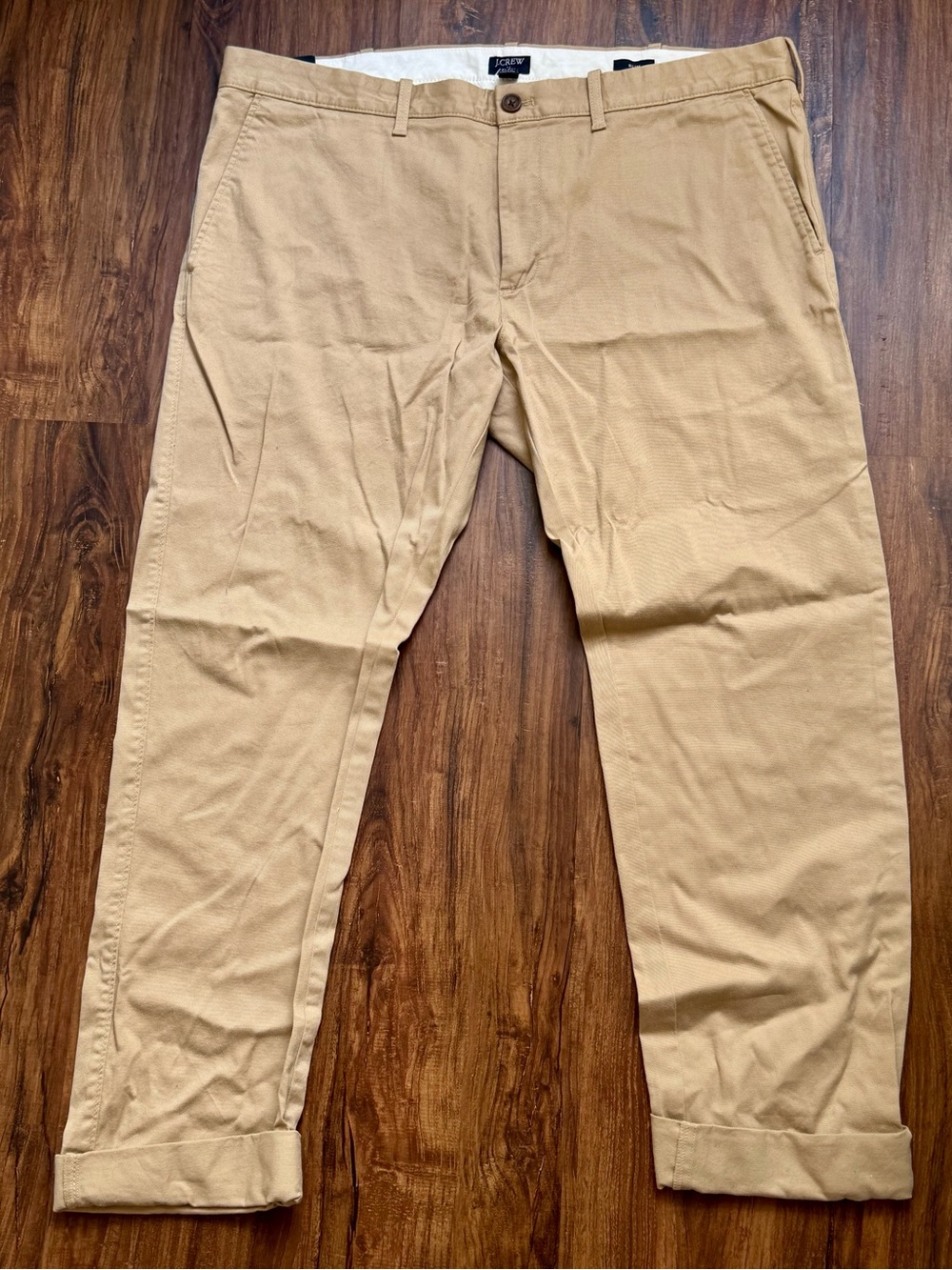 J. Crew Men’s Khaki/Tan Straight Flex Chinos, W38 L32, NWT